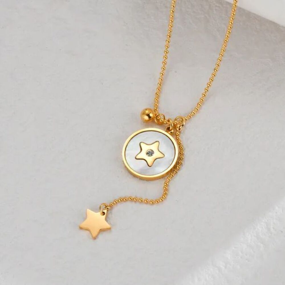 Stainless Steel 18k Gold Plated‎ Star Pendant and Chain